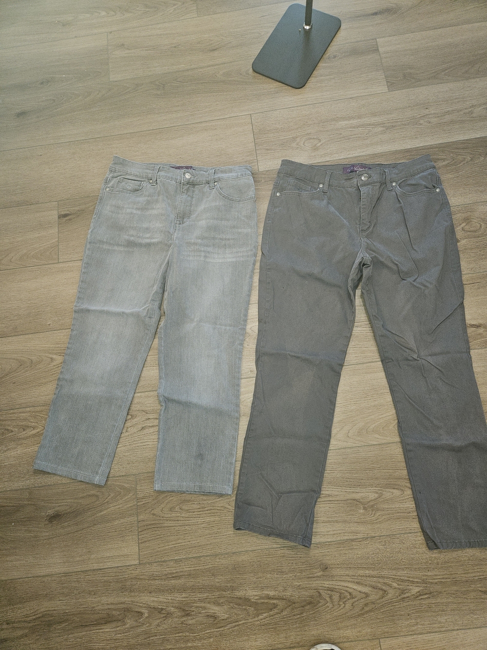 Gloria Vanderbilt Women’s Straight-Leg Jeans in Light Gray and Charcoal